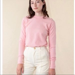 Pink big bud press honeycomb thermal long sleeve